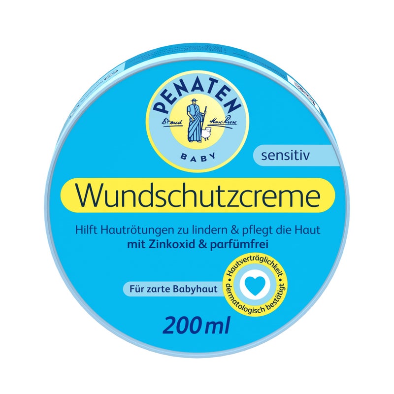 PENATEN Wound Protection Cream, Soothing Baby Wound Protection Cream with Zinc Oxide for Protection in The Diaper Area 200 ml / 6.76 Oz - Image 1